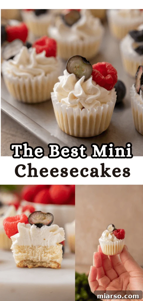 Nilla Wafer Mini Cheesecake Perfection 16 Mini Cheesecakes with Nilla Wafers Pinterest pin image showcasing a delightful dessert.