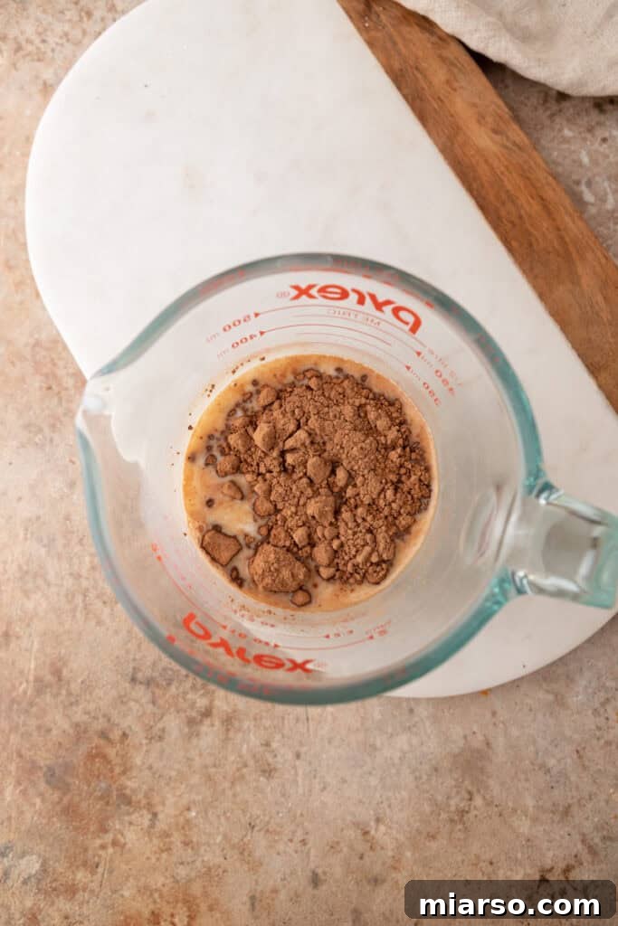 ingredients in a measuring cup