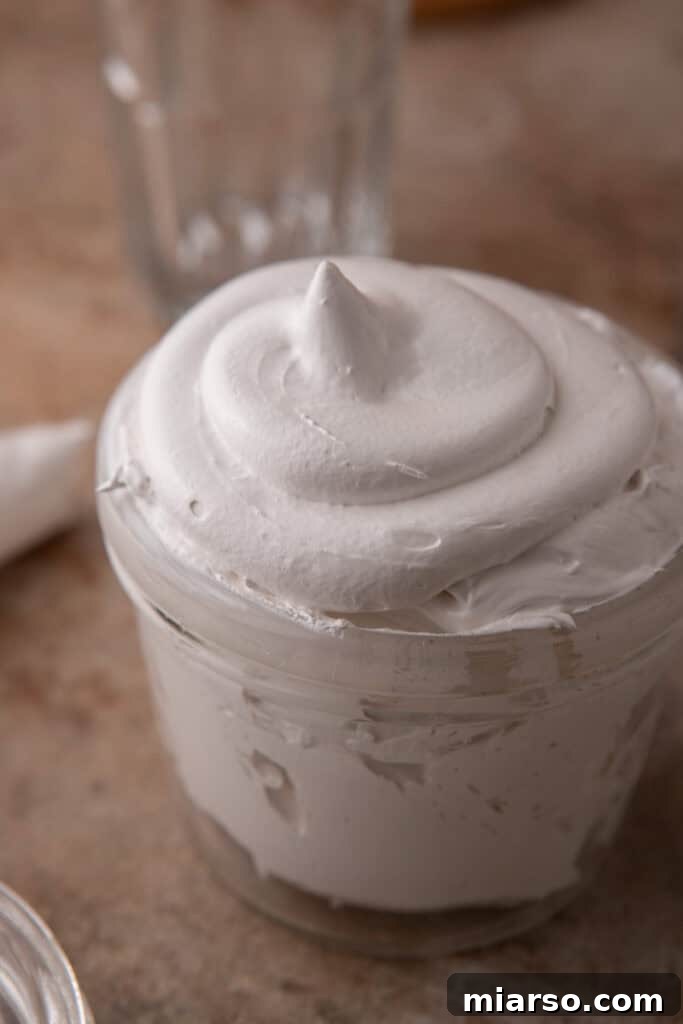 overhead shot of the homemade marshmallow fluff recipe