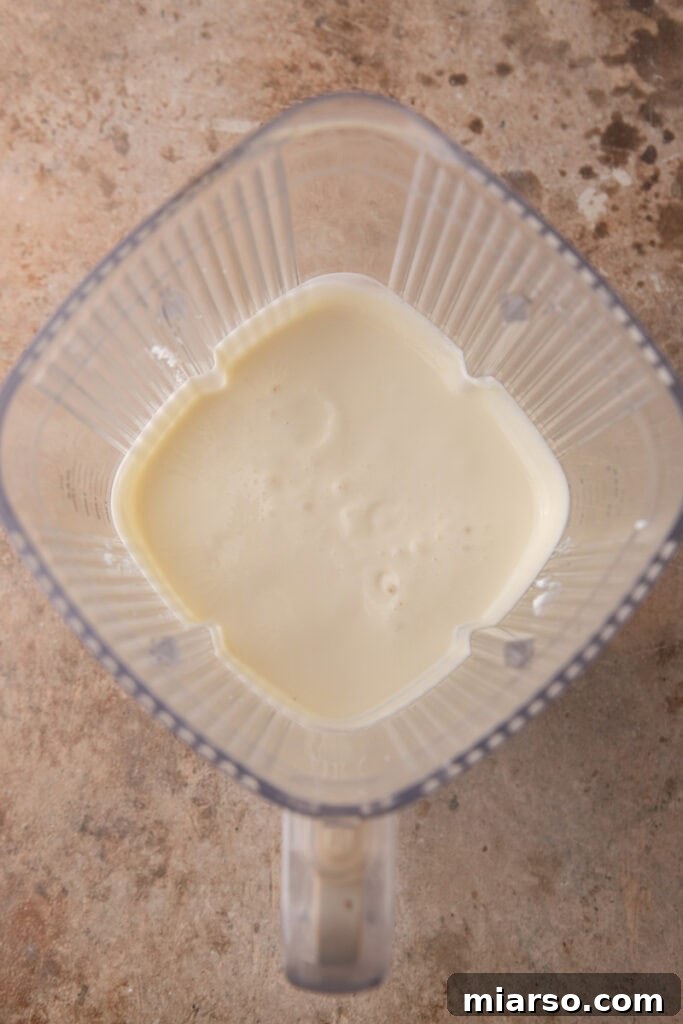 mixed ingredients in a blender