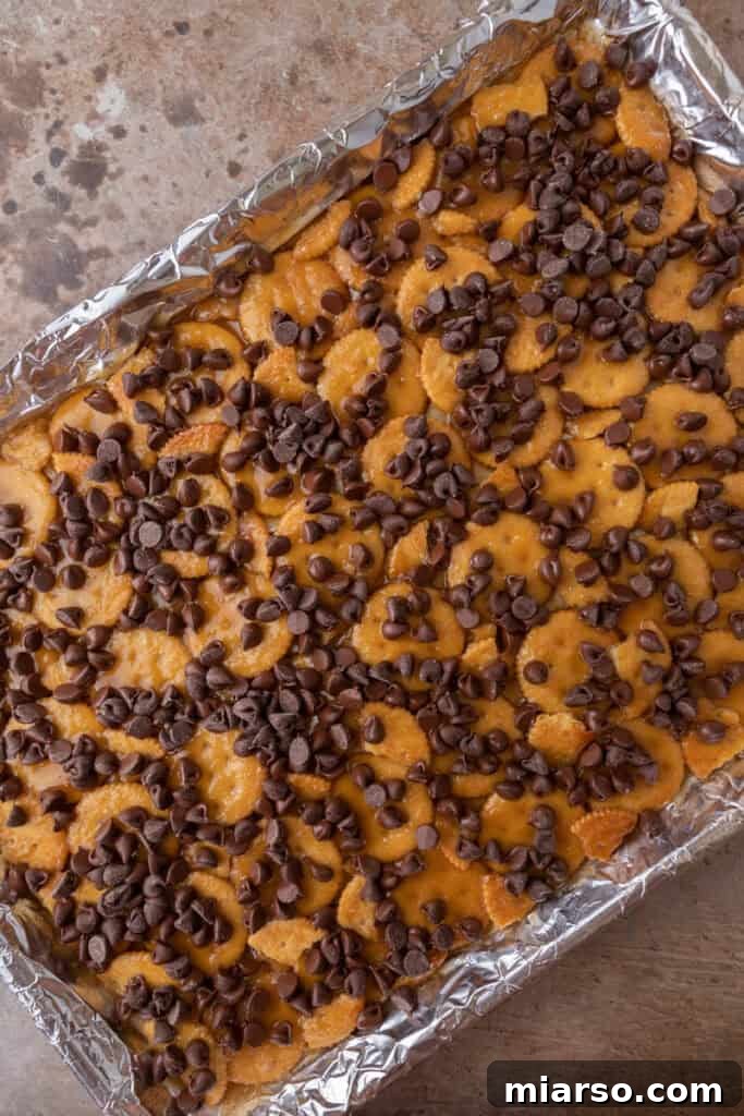 Sweet & Salty Holiday Ritz Toffee Bark 9 butterscotch and chocolate on top of crackers