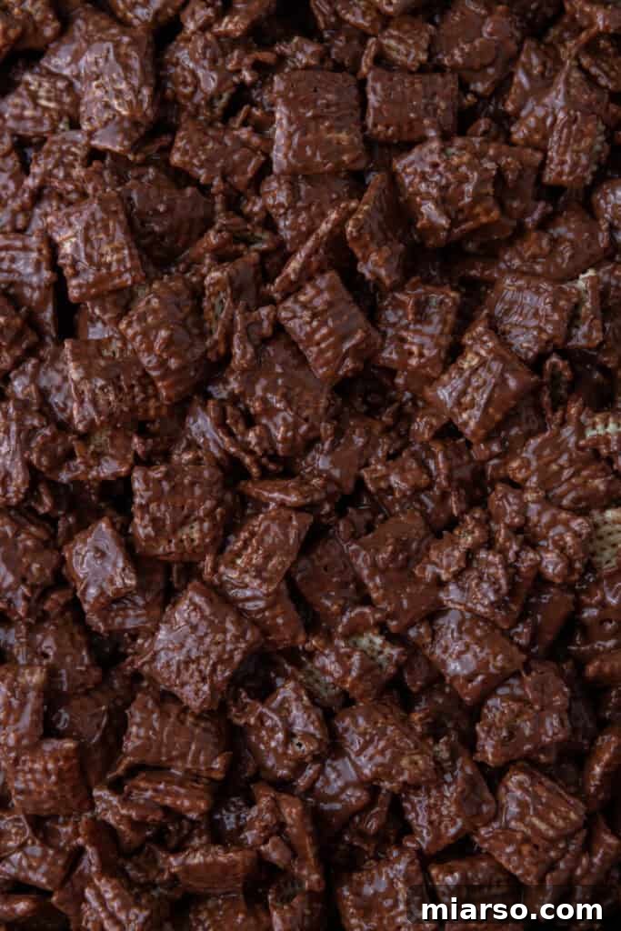Irresistible Muddy Buddy Bars 14 close up of the muddy buddy bars recipe
