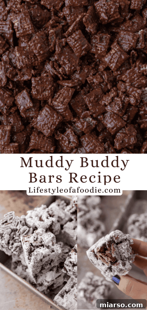 Irresistible Muddy Buddy Bars 19 muddy buddy bars recipe pinterest pin