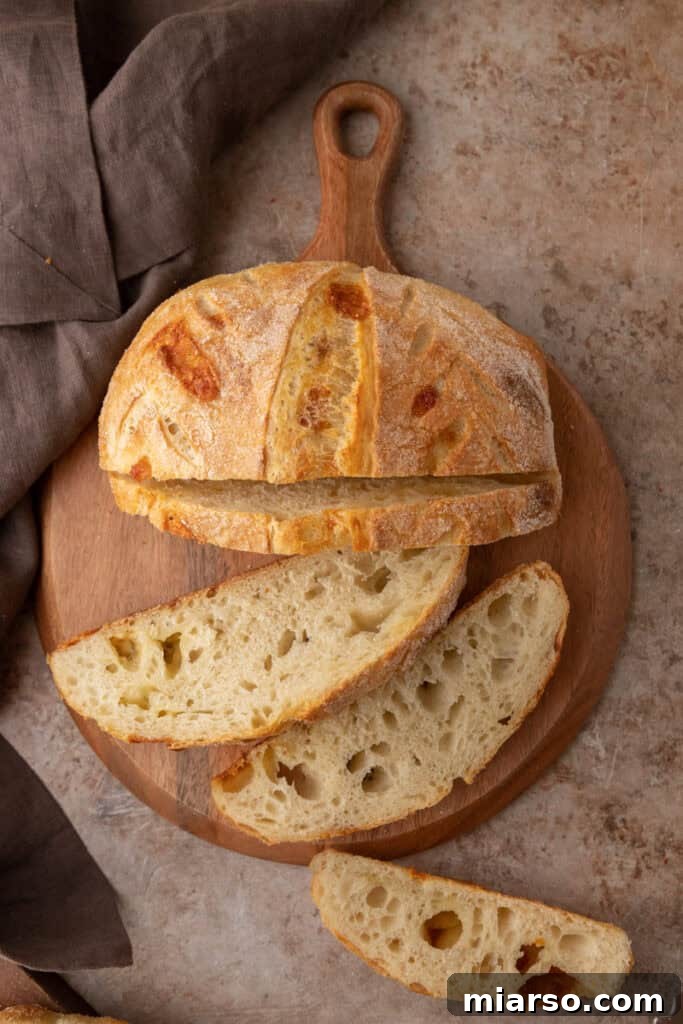 overhead shot of the small batch sourdough bread recipe