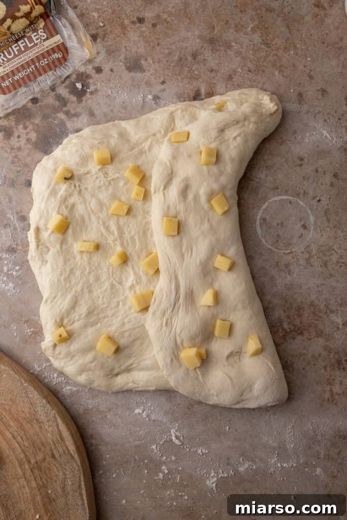 cheese on dough