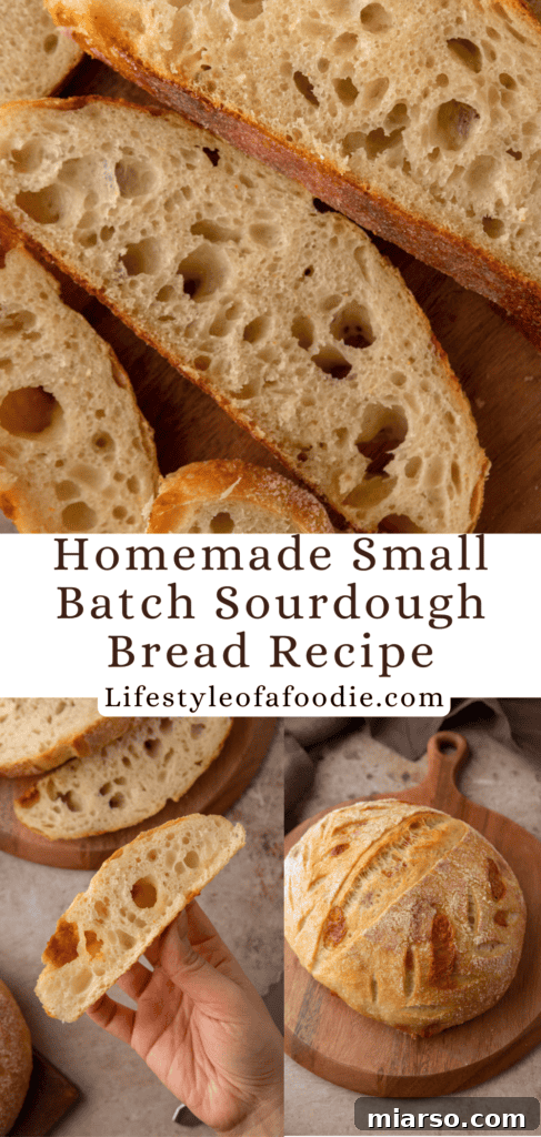 Small Batch Sourdough Bread Recipe pinterest pin