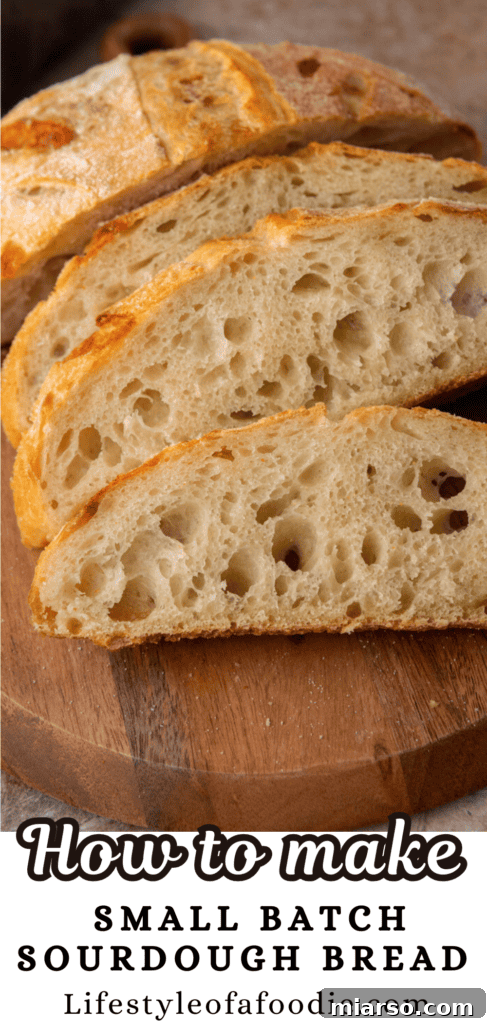 Small Batch Sourdough Bread Recipe pinterest pin