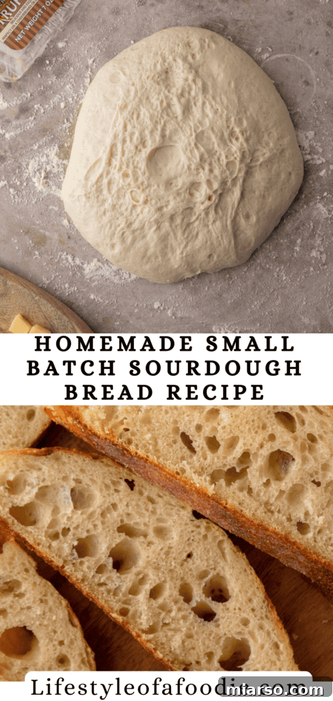 Small Batch Sourdough Bread Recipe pinterest pin
