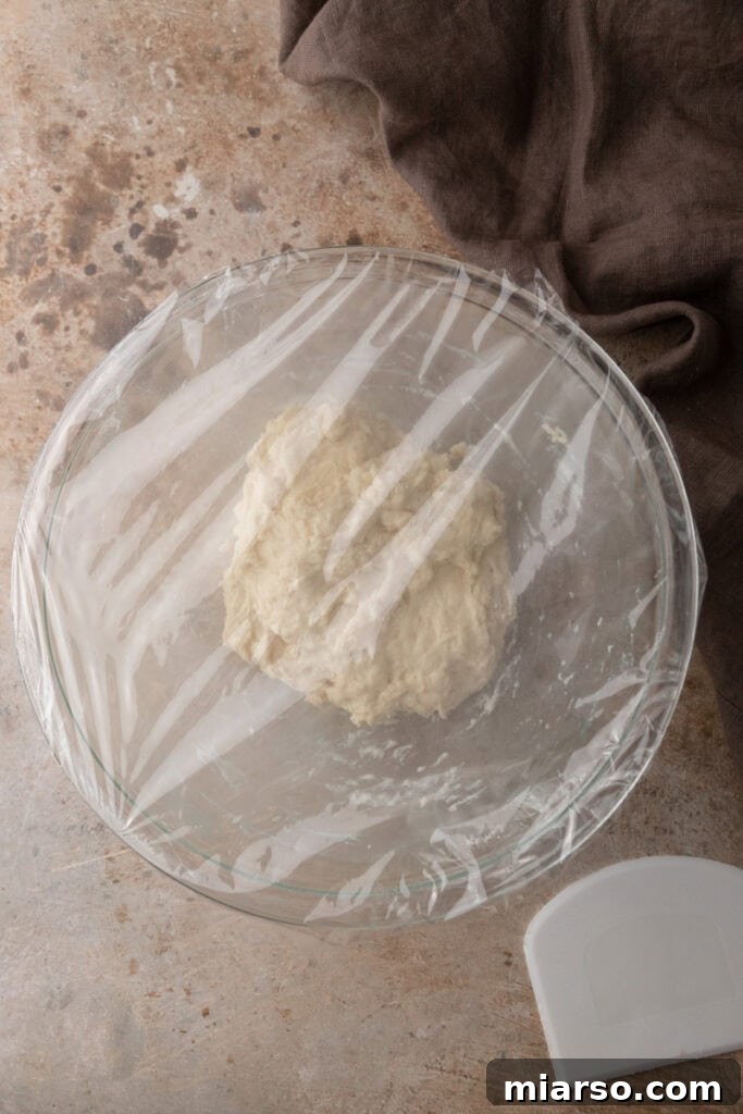 mixed ingredients in a covered bowl