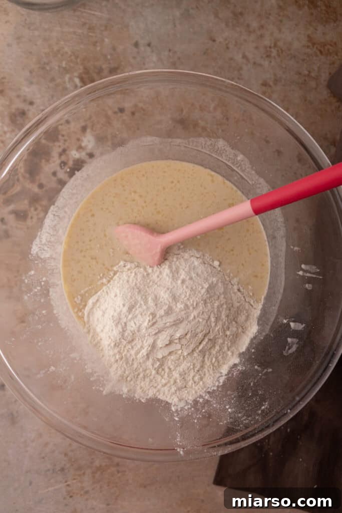 Wet ingredients in a bowl before mixing