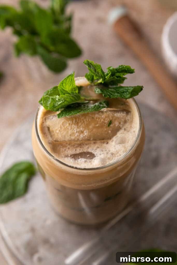 DIY Phylz Mint Mojito Iced Coffee 13 Side view of Phylz ming mojito coffee recipe