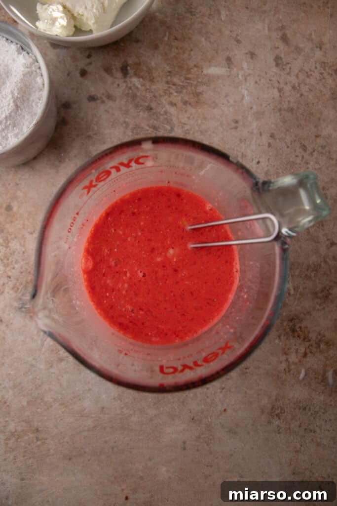 Indulgent Red Velvet Pancakes 5 Close-up of dry ingredients for Red Velvet Pancakes in a bowl before mixing.