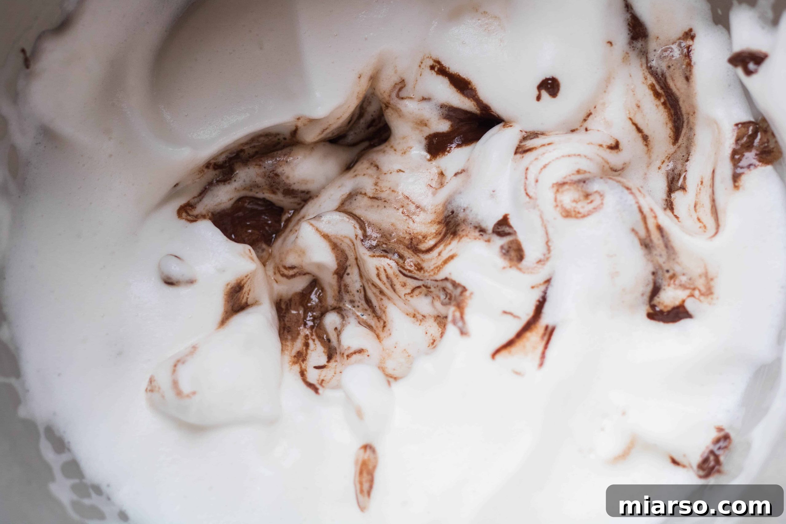 Stiff peaks of whipped aquafaba
