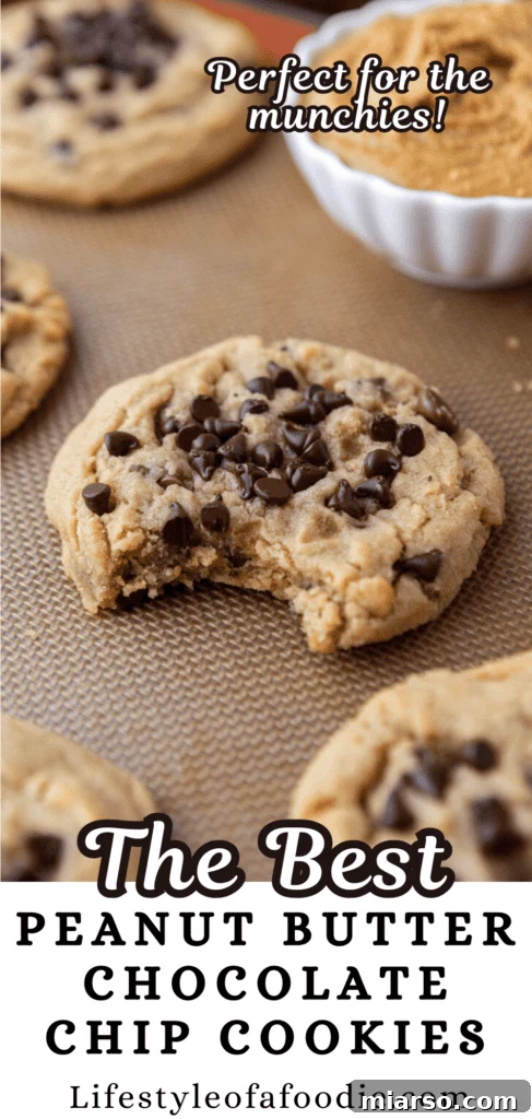 Peanut Butter Chocolate Chip Cookies pinterest pin