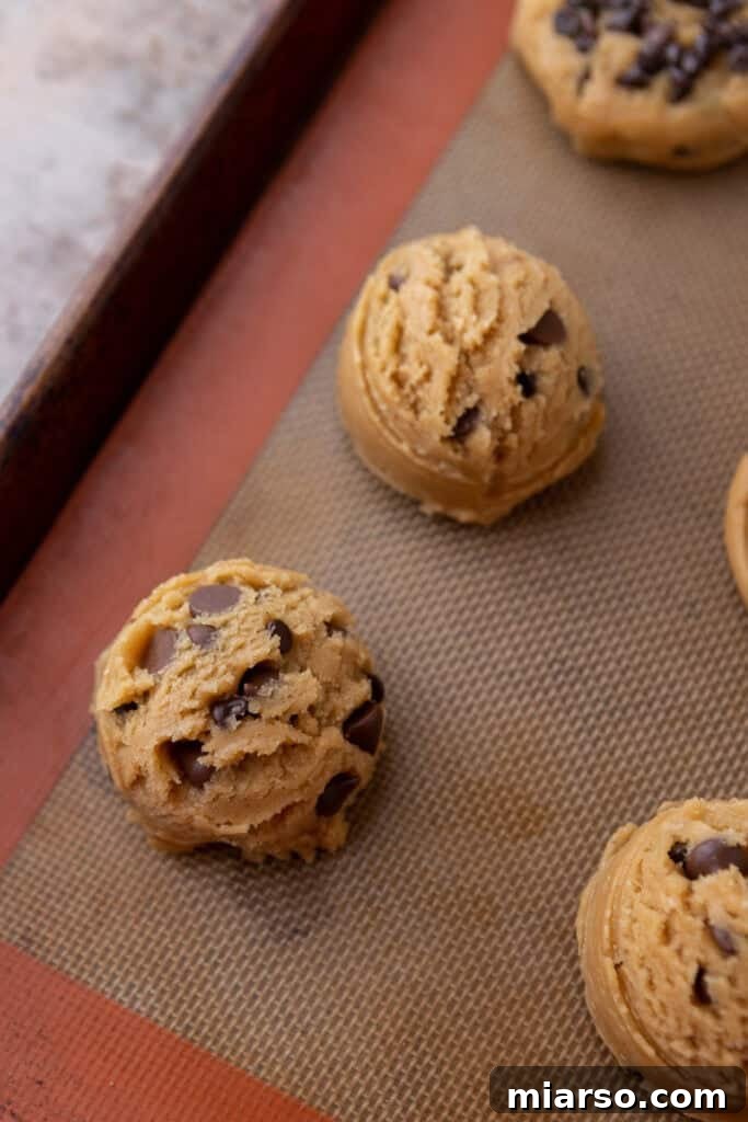 dough balls on baking sheet