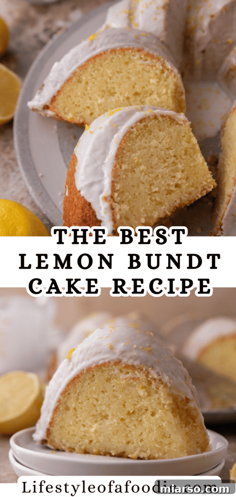 Lemon bundt cake for Pinterest