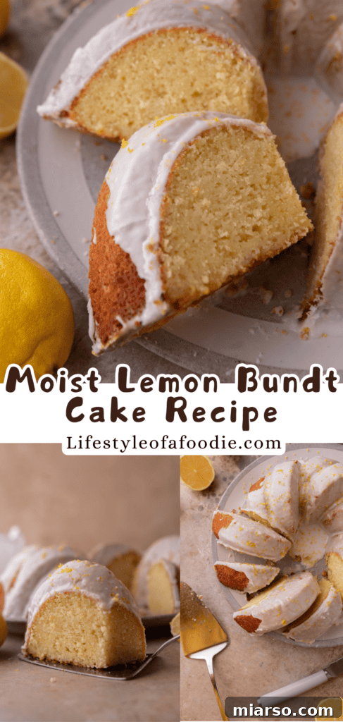 Lemon bundt cake close up