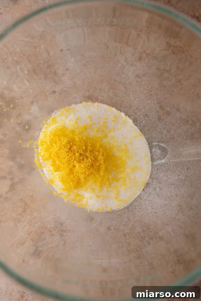 Unmixed dry ingredients in a bowl