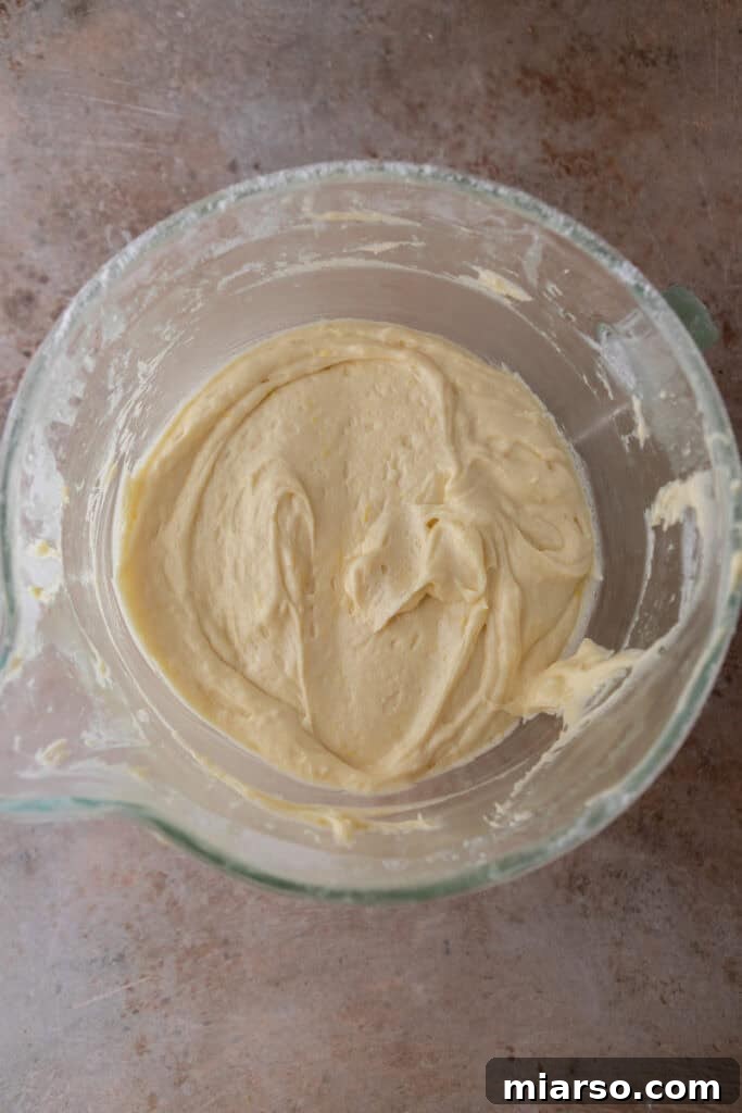 Fully mixed cake batter