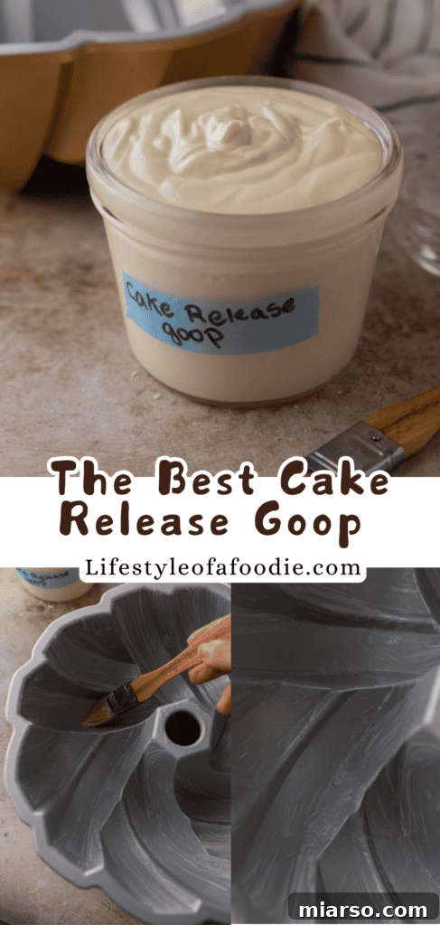 Pinterest pin showing homemade cake release in a jar.