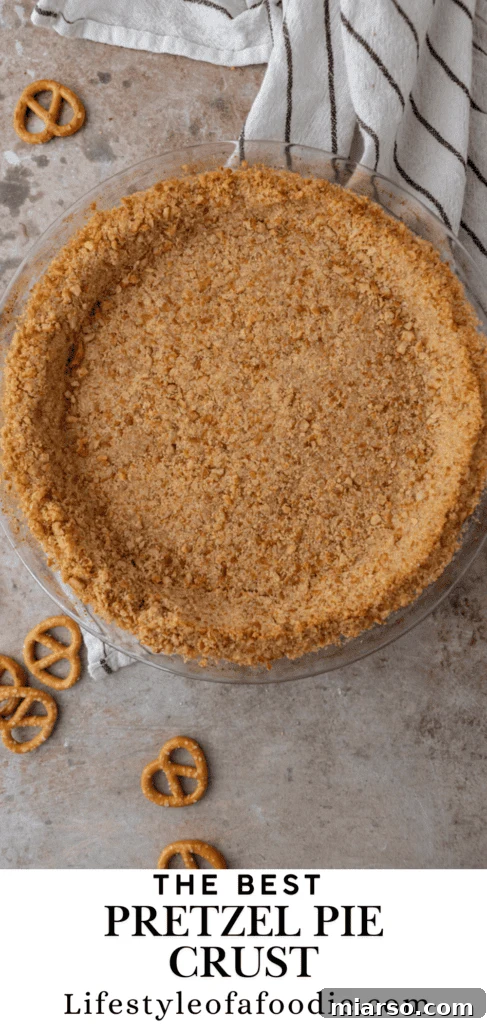 Ultimate Pretzel Pie Crust 17 Pretzel Pie Crust, ready to be filled with your favorite sweet treats.