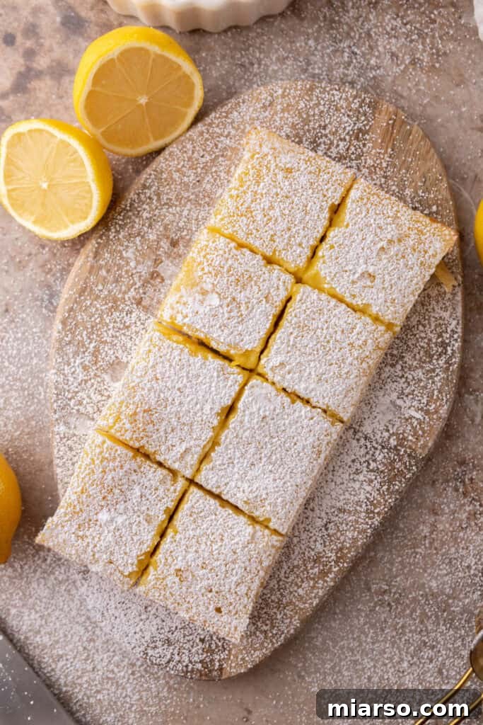 finished small batch lemon bars recipe cut into squares
