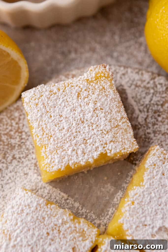 Small Batch Lemon Bars recipe close up