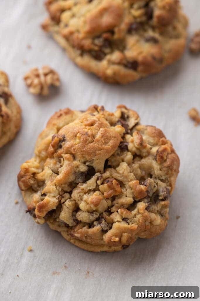 Levain Bakery Walnut Chocolate Chip Cookies Copycat Recipe close up