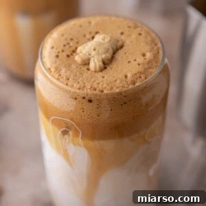 teddy graham latte close up shot