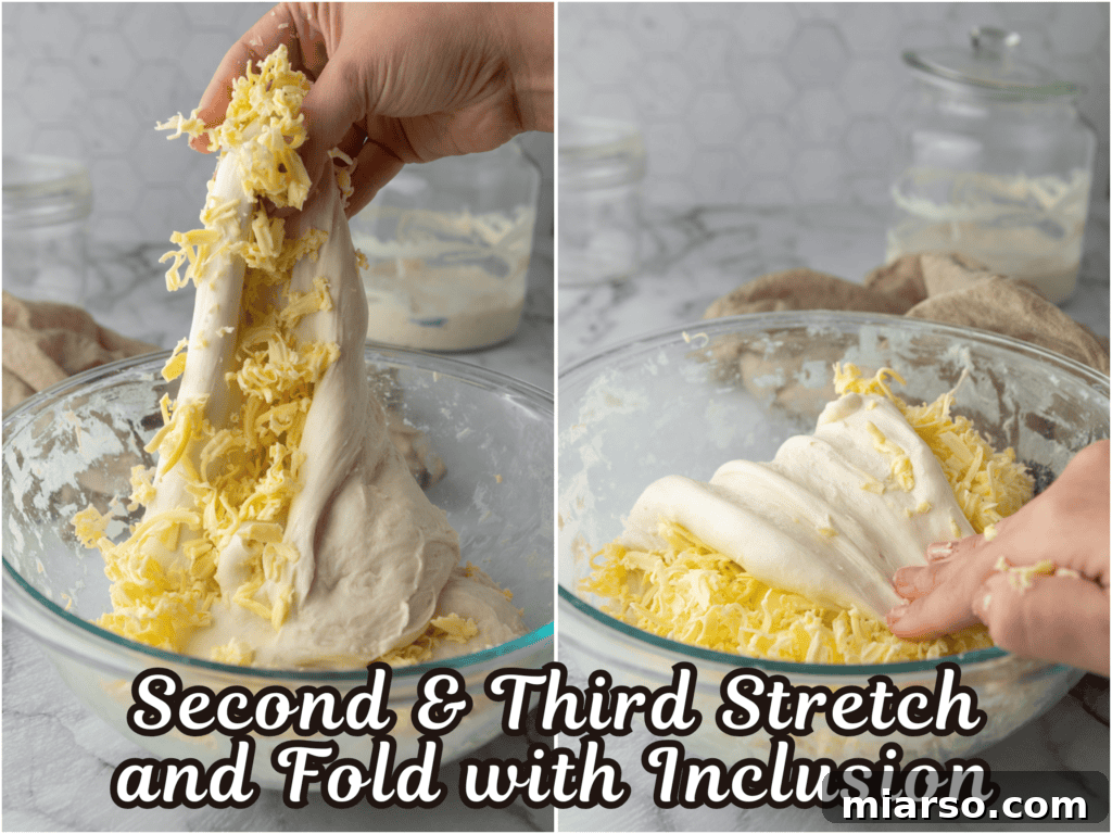 Elevate Your Baking Perfect Sourdough Croissant Bread 11 dough being stretched and folded with butter