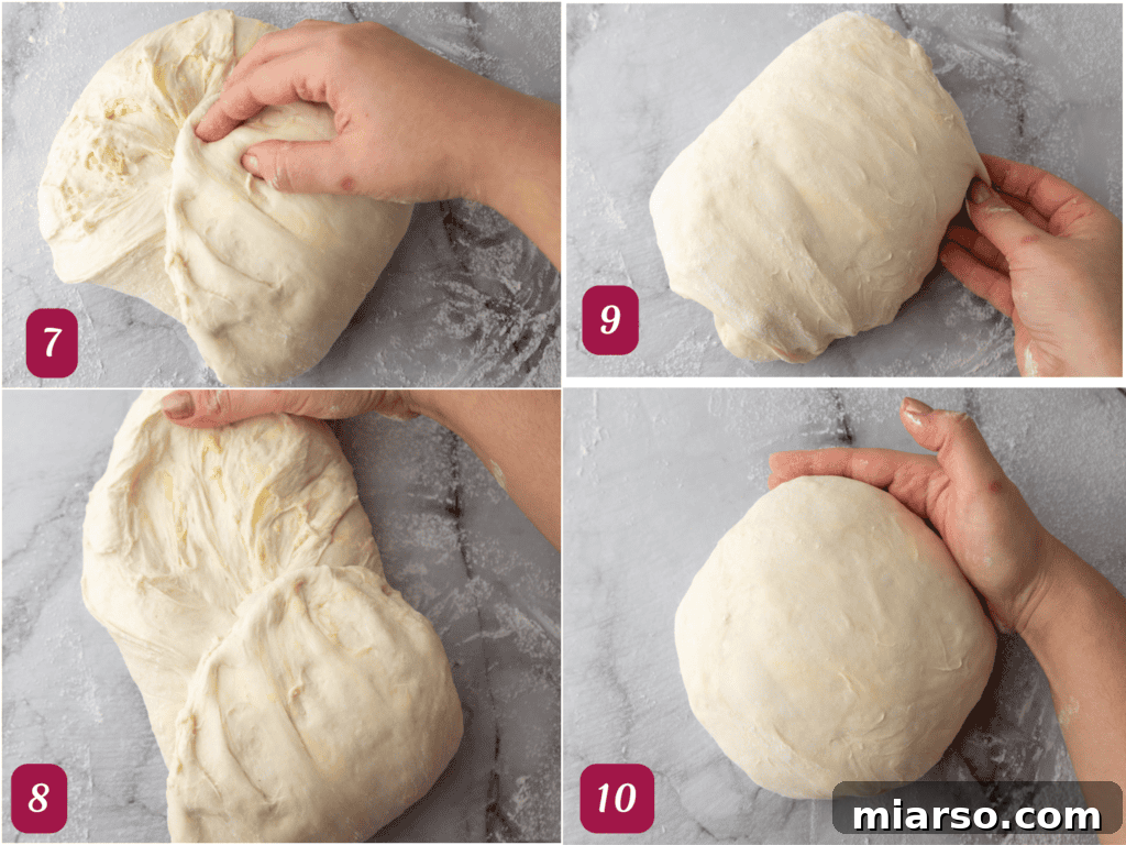 Elevate Your Baking Perfect Sourdough Croissant Bread 17 dough being folded
