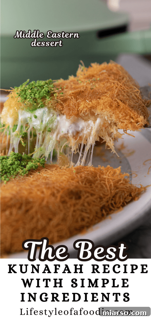 Easy Kunafa Recipe with Simple Ingredients pinterest pin