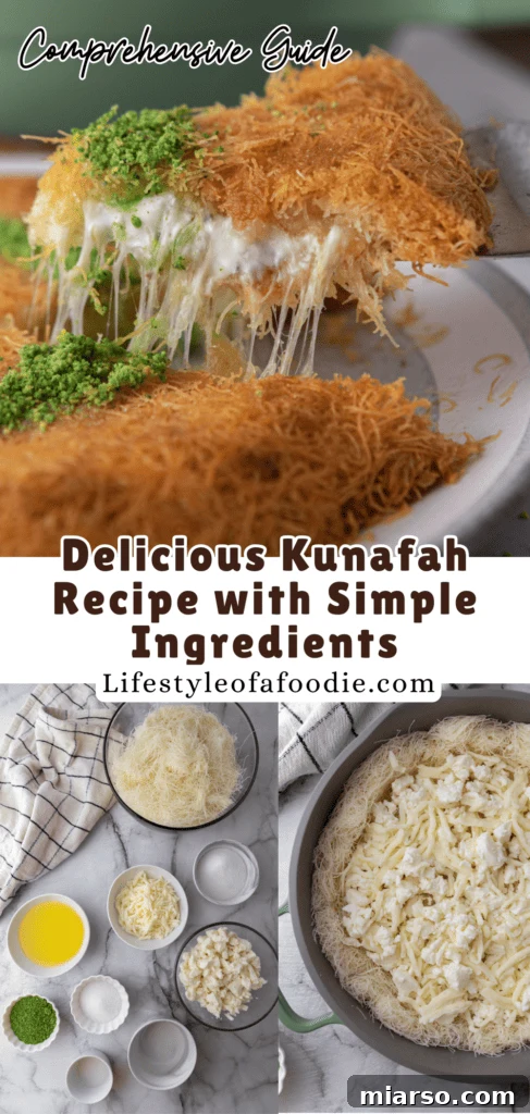 Easy Kunafa Recipe with Simple Ingredients pinterest pin