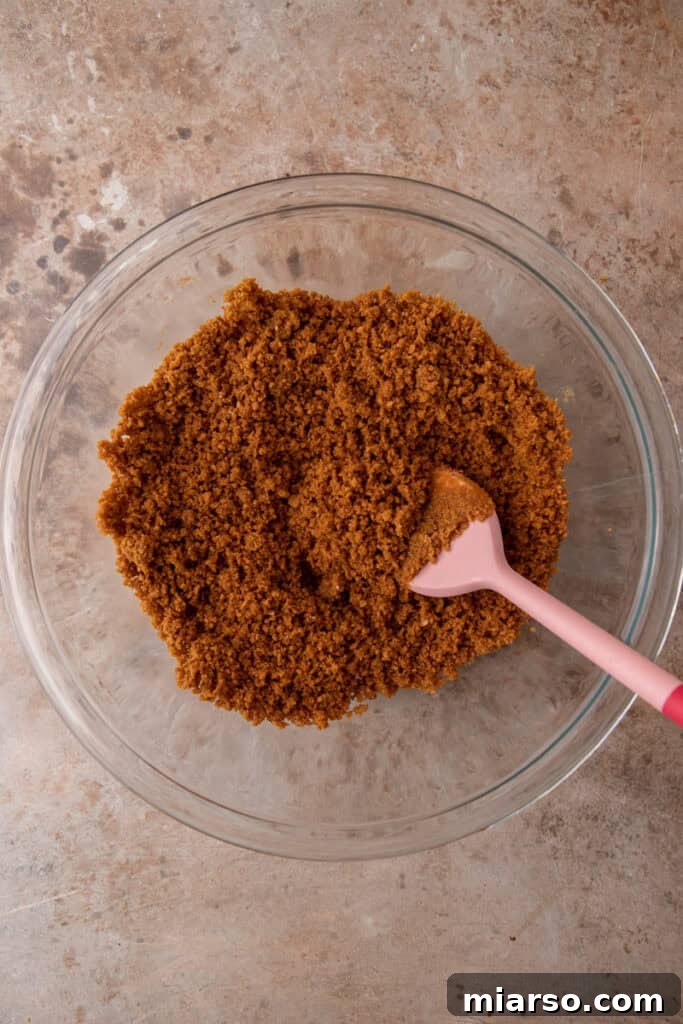 The Secret to a Perfect Biscoff Pie Crust 7 ingredients in a bowl