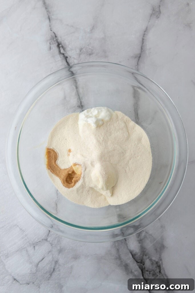 unmixed ingredients in a bowl