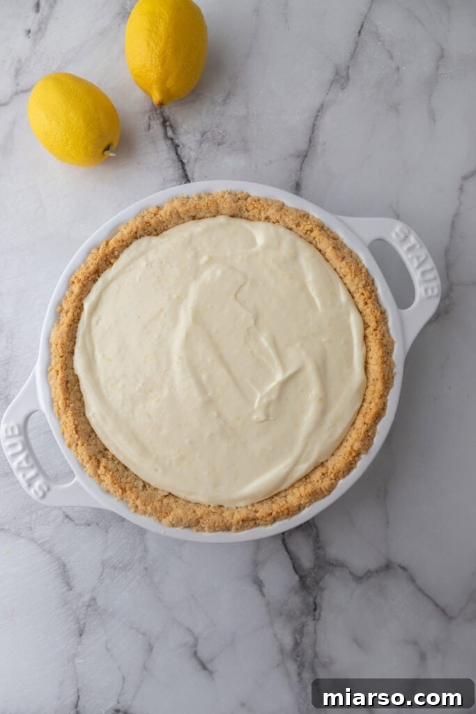 Zesty No Bake Lemon Pie Perfection 8 mixed ingredients in a crust