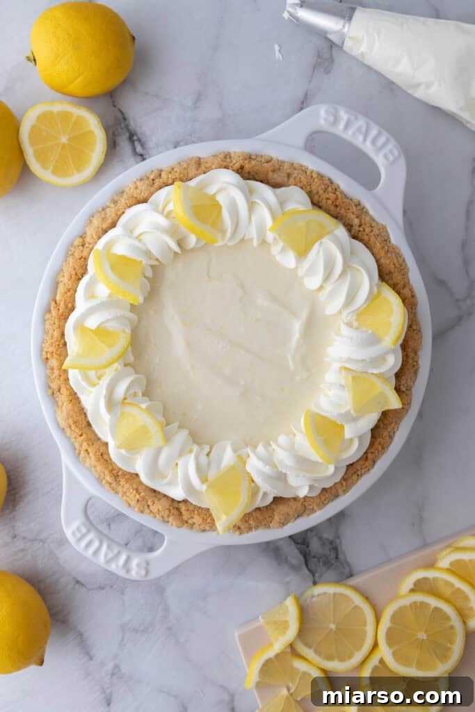 Zesty No Bake Lemon Pie Perfection 9 mixed ingredients in a crust