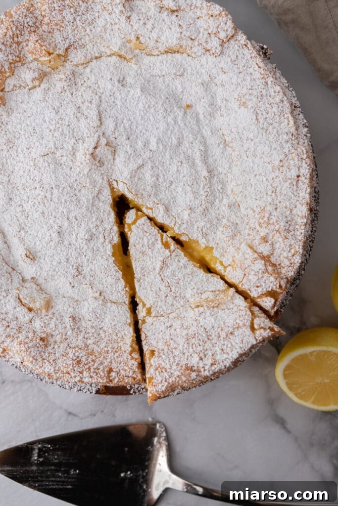 gooey butter lemon cake recipe overhead view