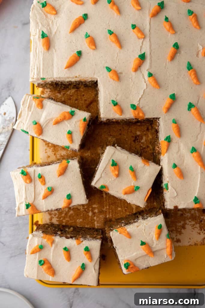 overhead shot of the Carrot Cake Sheet Cake