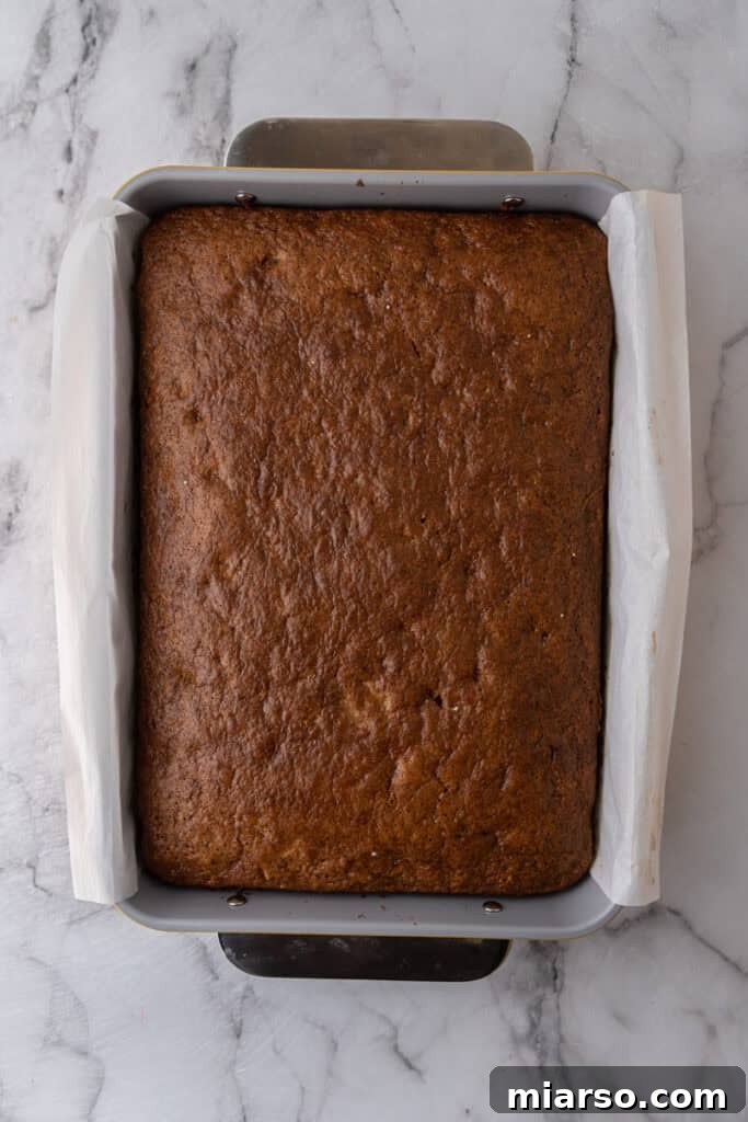 baked batter in a pan