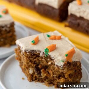 a slice of the Carrot Cake Sheet Cake
