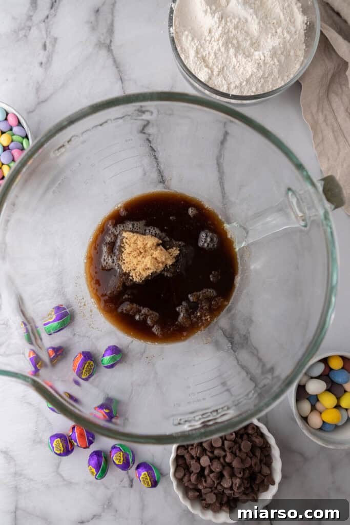 Dry ingredients in a bowl before mixing.
