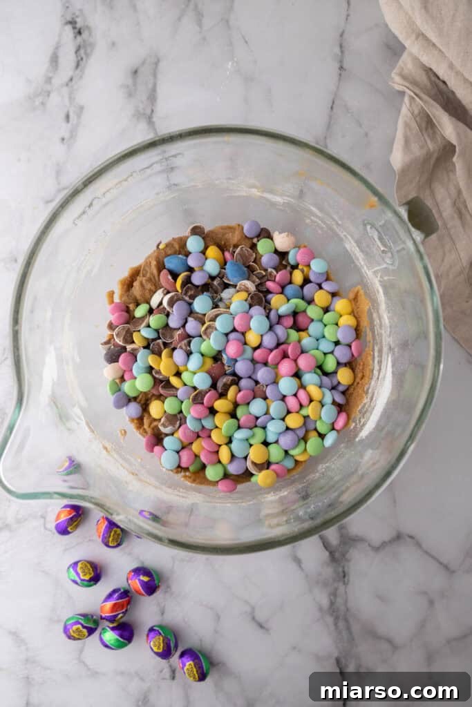 All ingredients unmixed in a bowl, before folding in.
