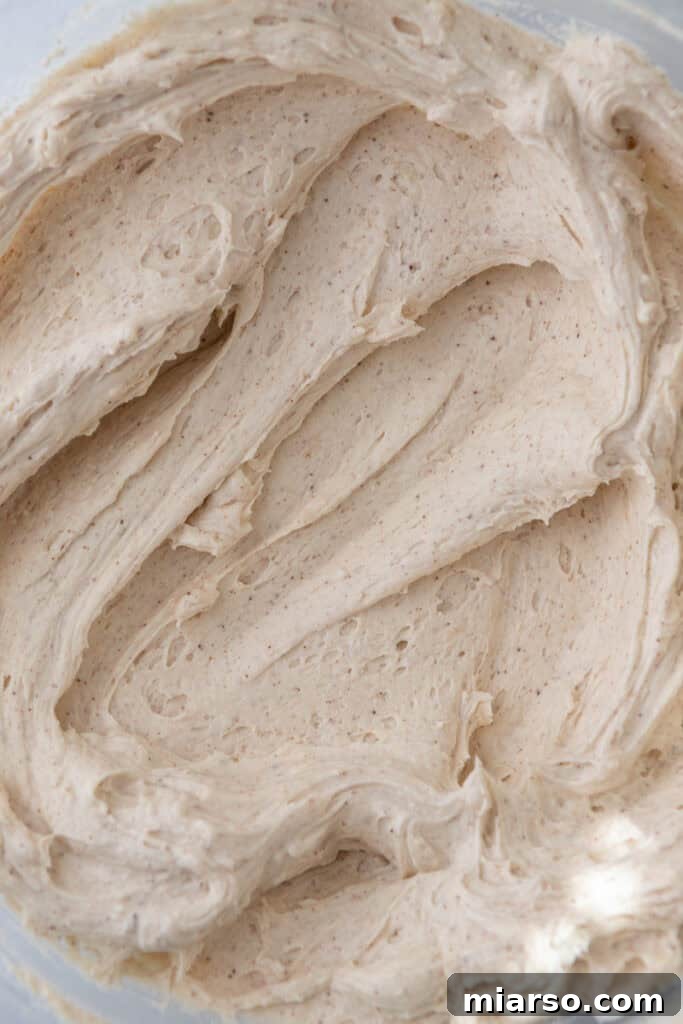 Irresistible Brown Butter Frosting 11 close up view of the Brown Butter Frosting Recipe in a bowl