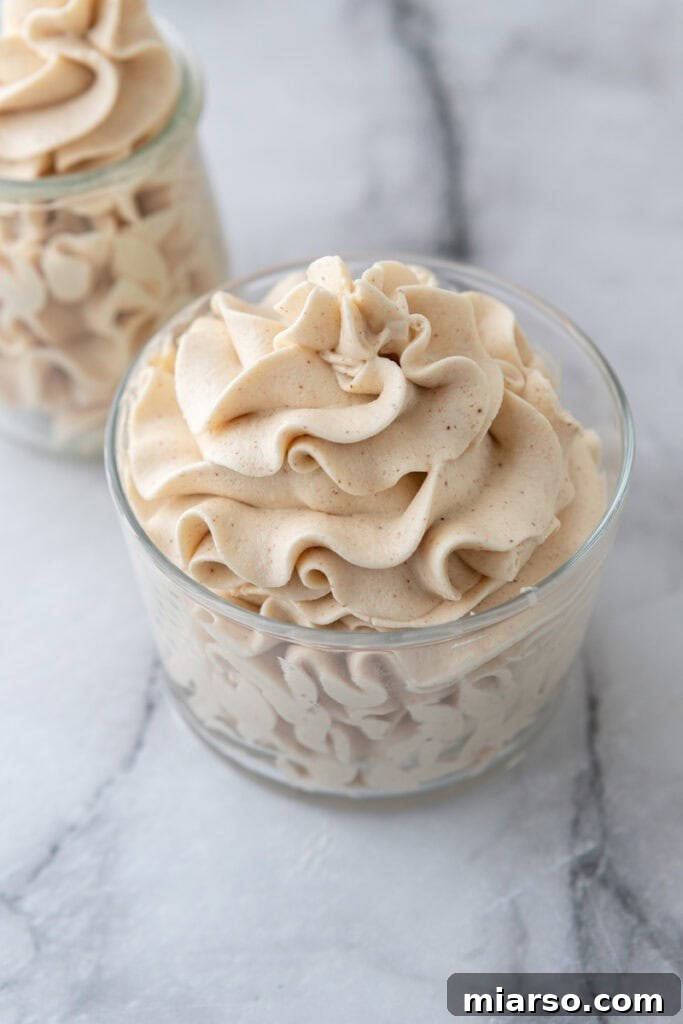 Irresistible Brown Butter Frosting 9 overhead view of the Brown Butter Frosting Recipe in a jar
