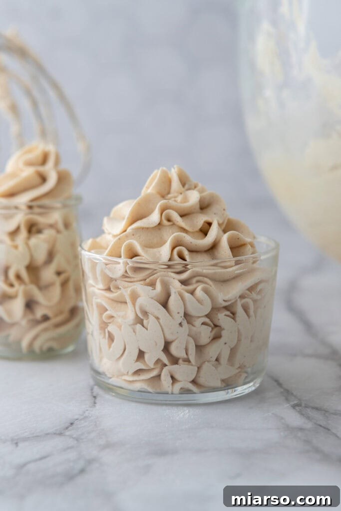 Irresistible Brown Butter Frosting 10 side view of the Brown Butter Frosting Recipe in a jar
