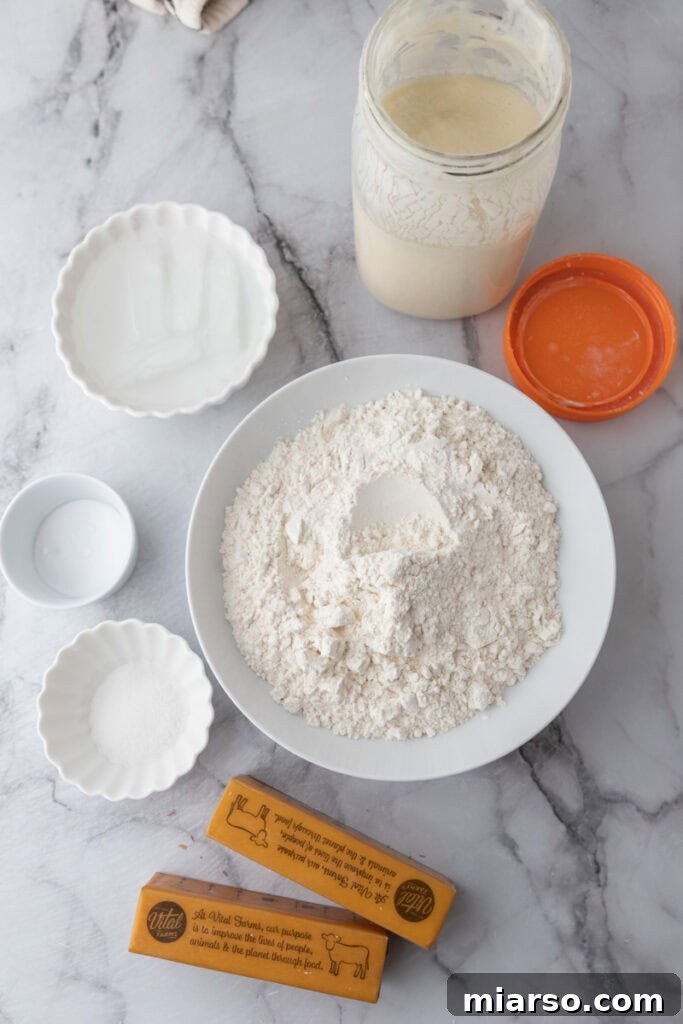 Perfect Flaky Sourdough Discard Pie Crust 3 Sourdough Discard Pie Crust recipe ingredients