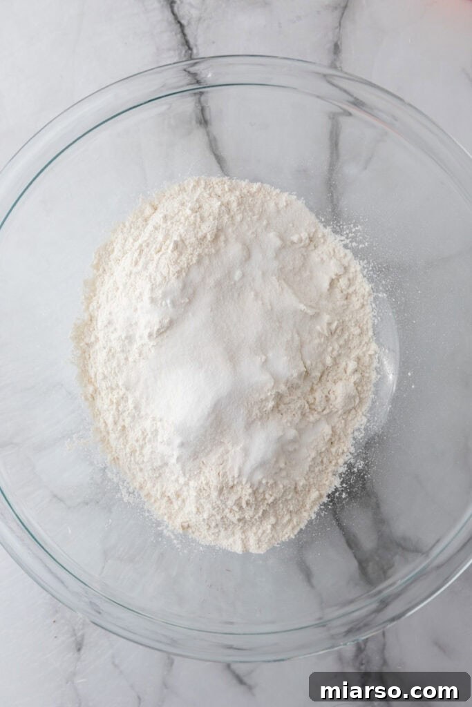 Perfect Flaky Sourdough Discard Pie Crust 5 dry ingredients in a bowl