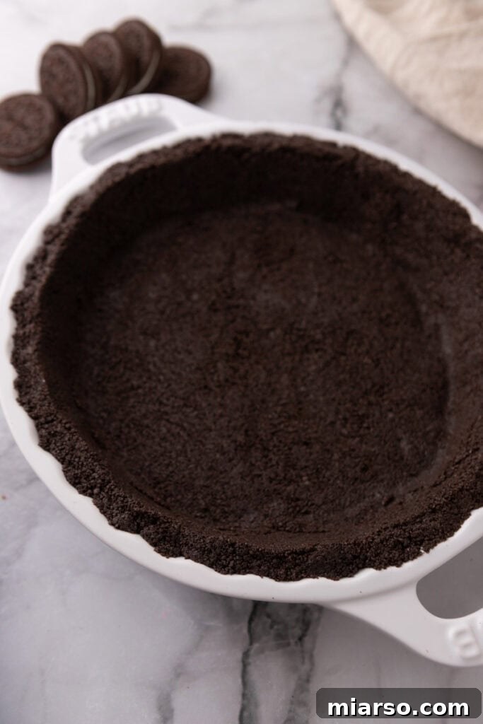 Unlock the Best Oreo Pie Crust Recipe 2 Oreo Pie Crust Recipe overhead shot
