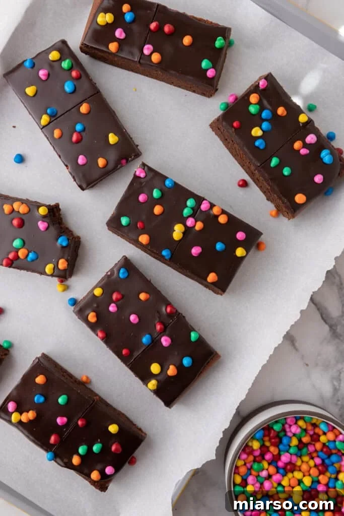 multiple Cosmic Brownies recipe on a baking sheet